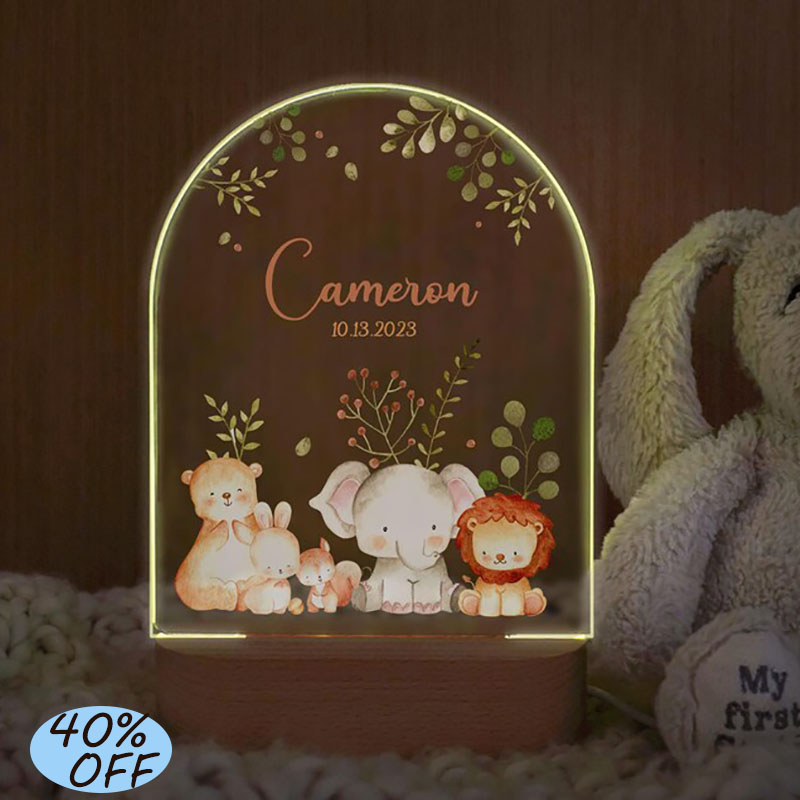 Baby Nursery Egg Light - اسم مخصص الطفل ضوء الليل شخصية