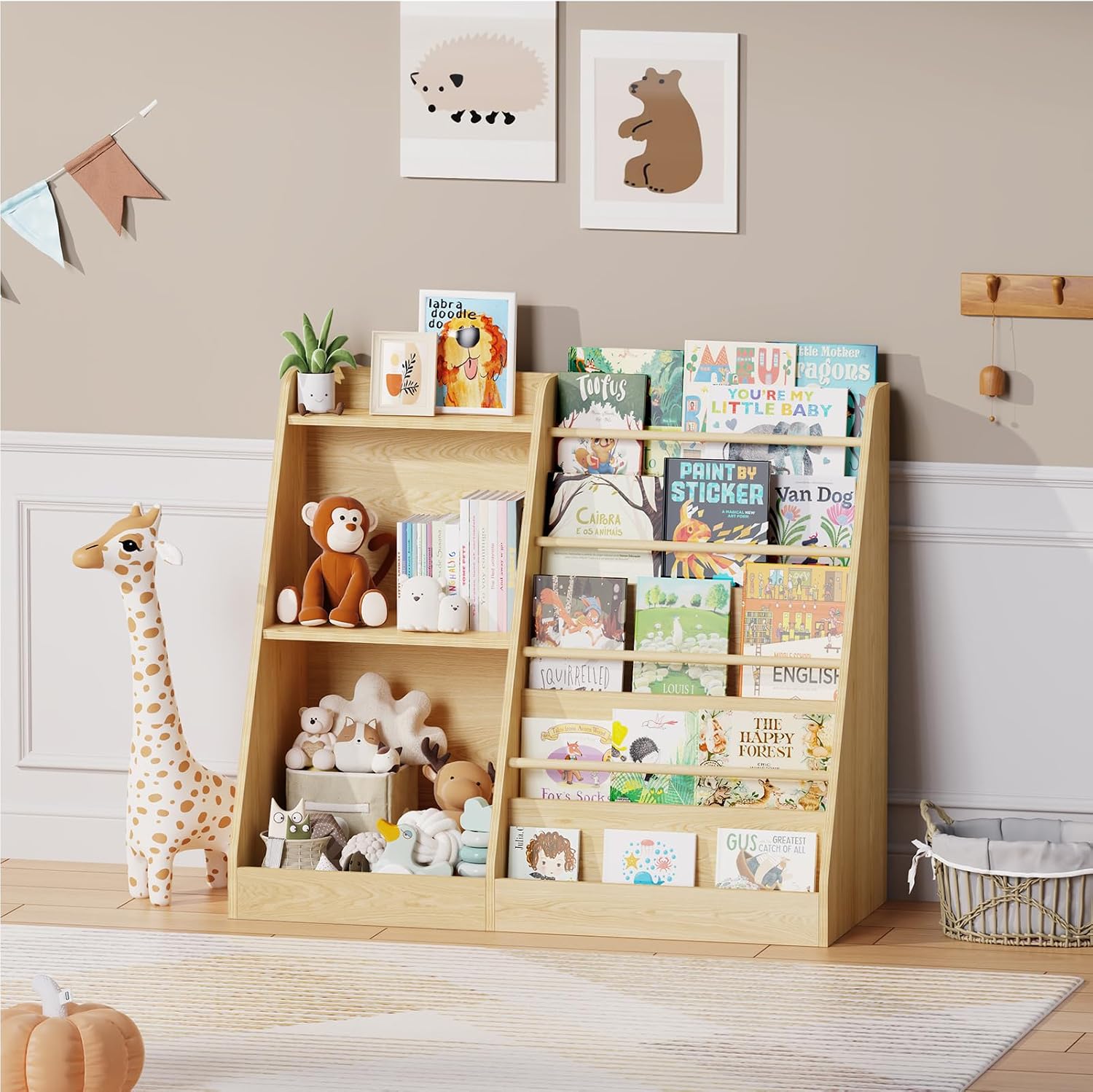 Baby Nursery Books - رف كتب للأطفال بـ 5 طبقات،