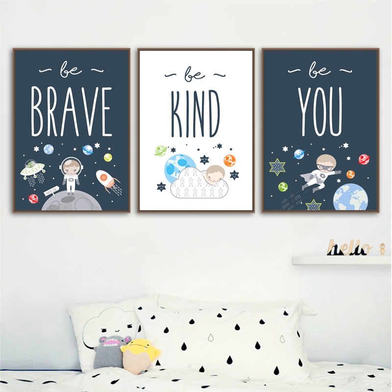 Baby Boy Nursery Quotes - الفضاء تحت عنوان الحضانة جدار الفن