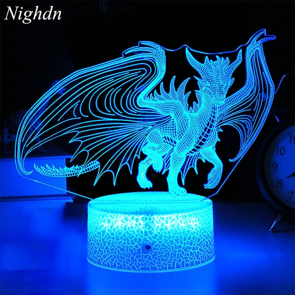 Baby Nursery Egg Light - التنين الاكريليك أدى ضوء الليل ،