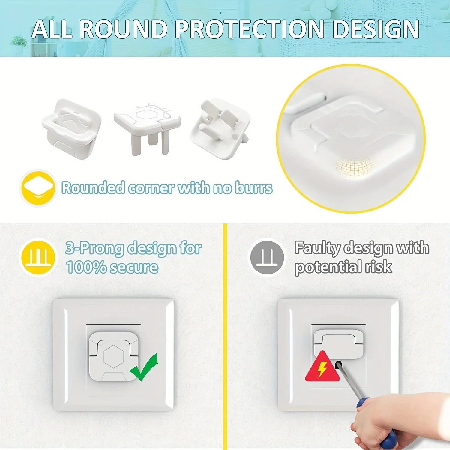 1/3/5/10/20 قطعة، أغطية لحماية - مراجعة Outlet Cover Childproof وسعره