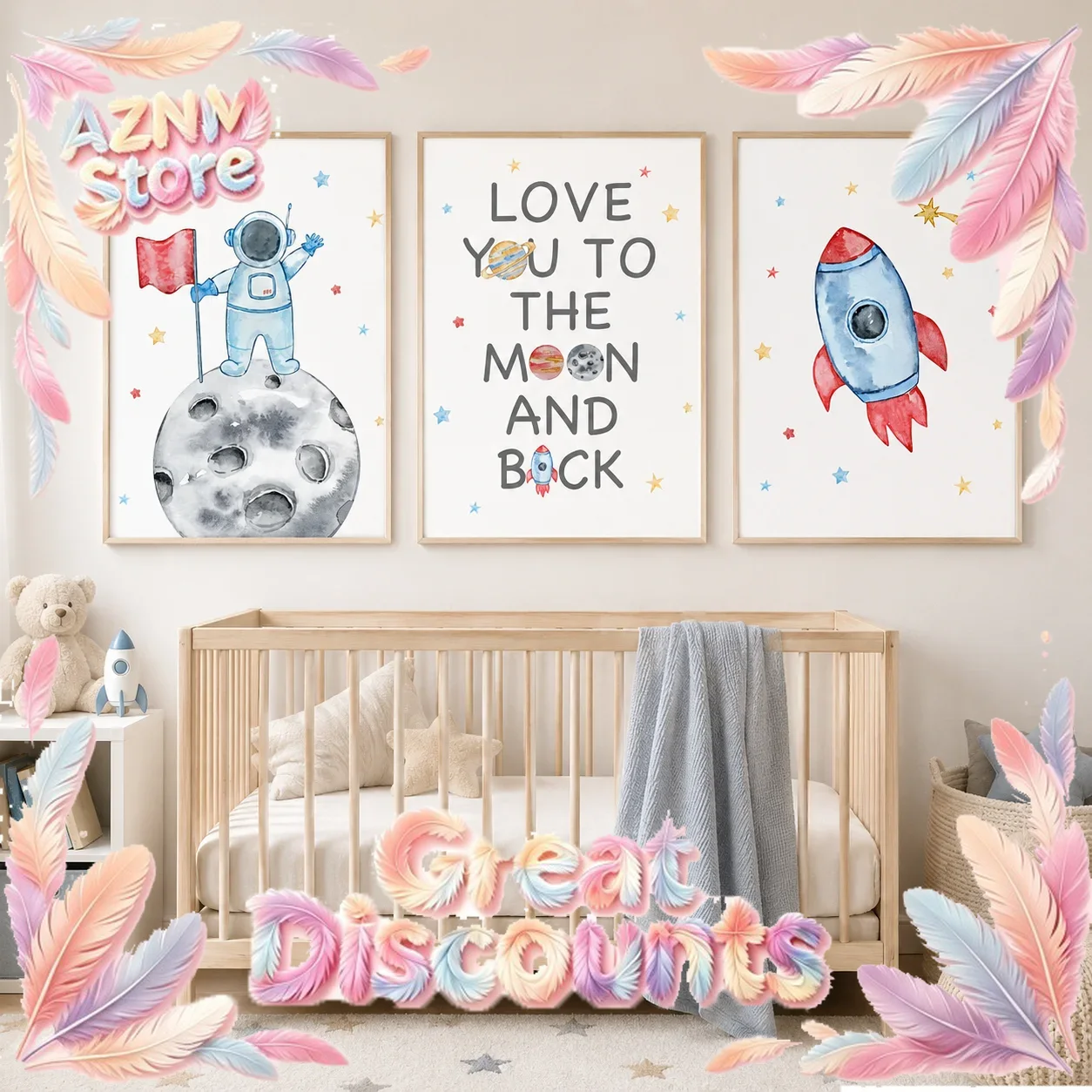 لوحة فنية جدارية لغرفة الأطفال - مراجعة Baby Boy Nursery Quotes وسعره
