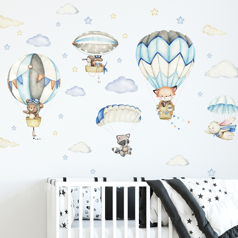 ملصقات حائط على شكل منطاد الهو - مراجعة Baby Nursery Design وسعره