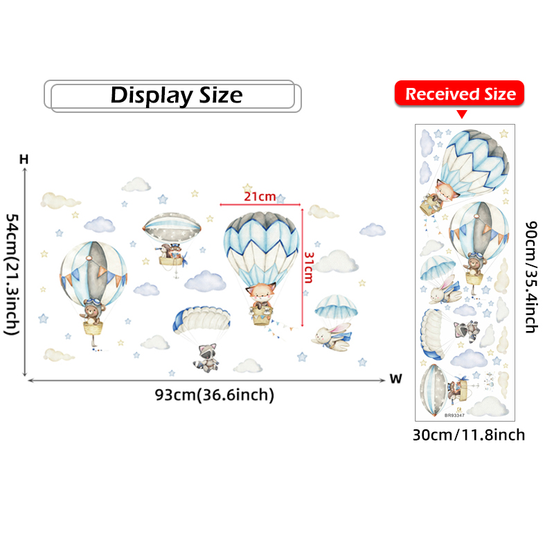 ملصقات حائط على شكل منطاد الهو - مراجعة Baby Nursery Design وسعره