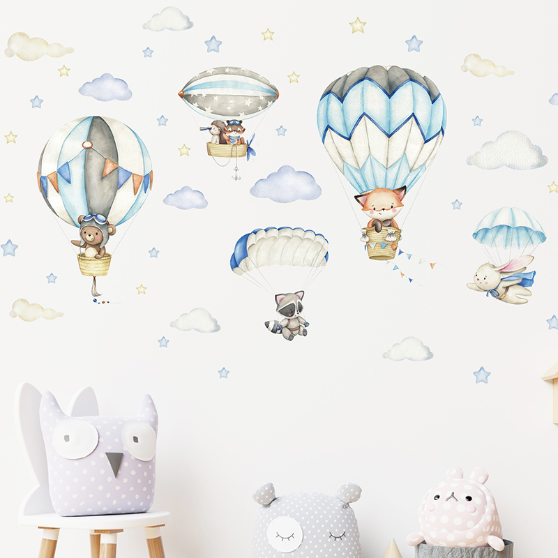 ملصقات حائط على شكل منطاد الهو - مراجعة Baby Nursery Design وسعره