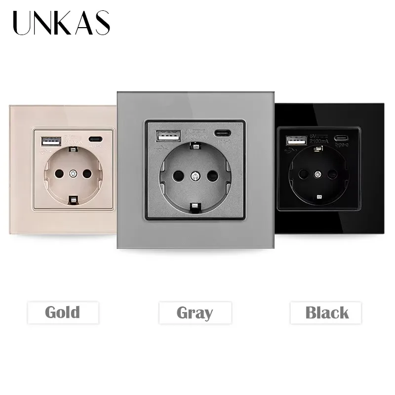 UNKAS Type-C USB لوحة من الزجا - مراجعة Outlet Cover Childproof وسعره