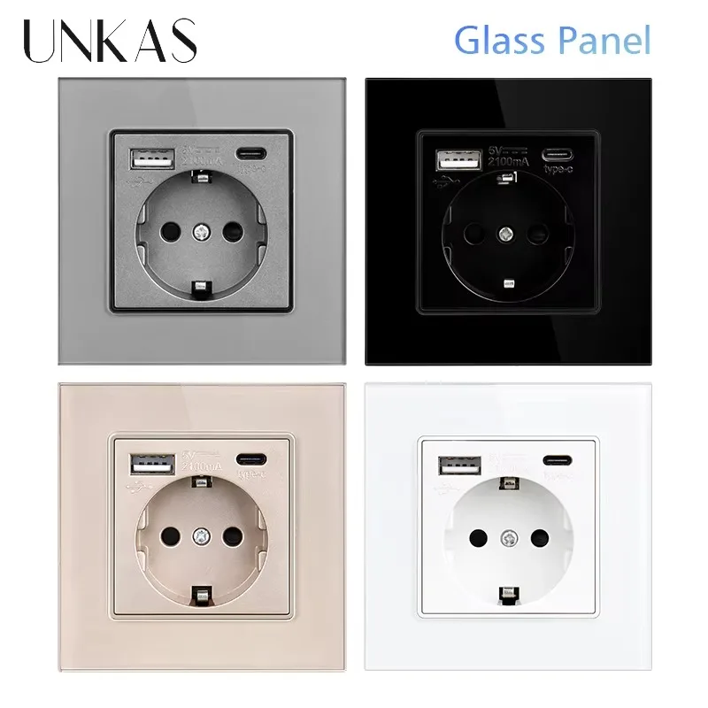 UNKAS Type-C USB لوحة من الزجا - مراجعة Outlet Cover Childproof وسعره