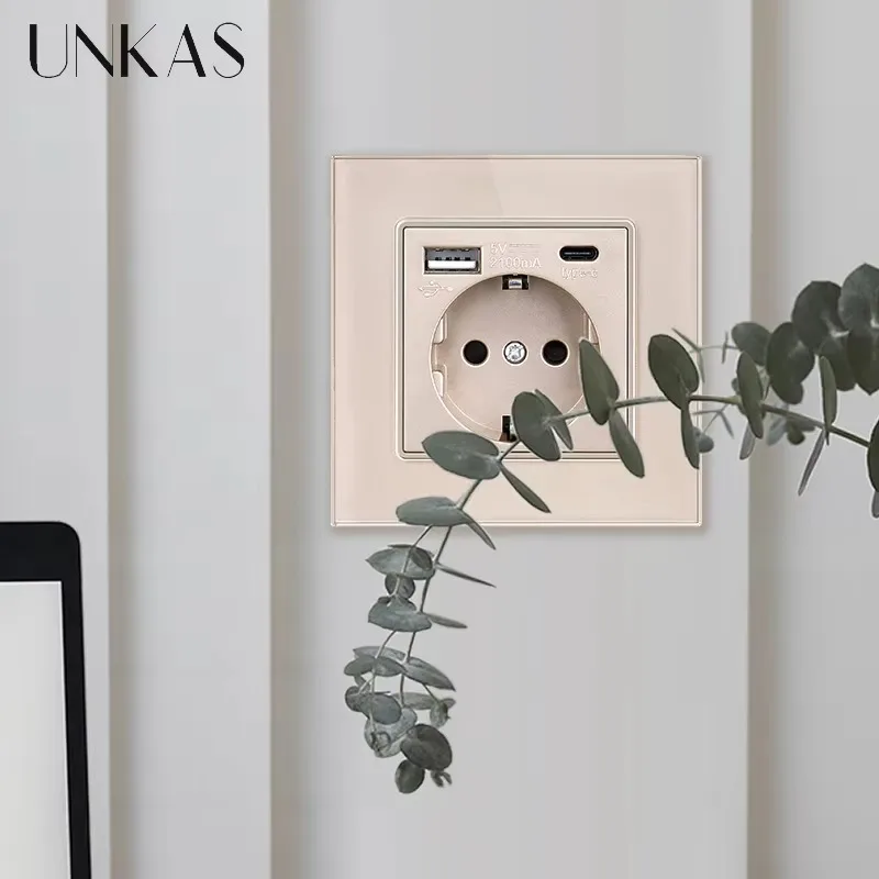 UNKAS Type-C USB لوحة من الزجا - مراجعة Outlet Cover Childproof وسعره