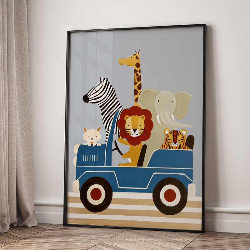 لوحات فنية كرتونية مضحكة لحيوا - مراجعة Baby Nursery Design وسعره
