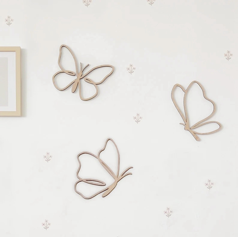 لافتة فراشات خشبية، ديكور حائط - مراجعة Baby Nursery Design وسعره