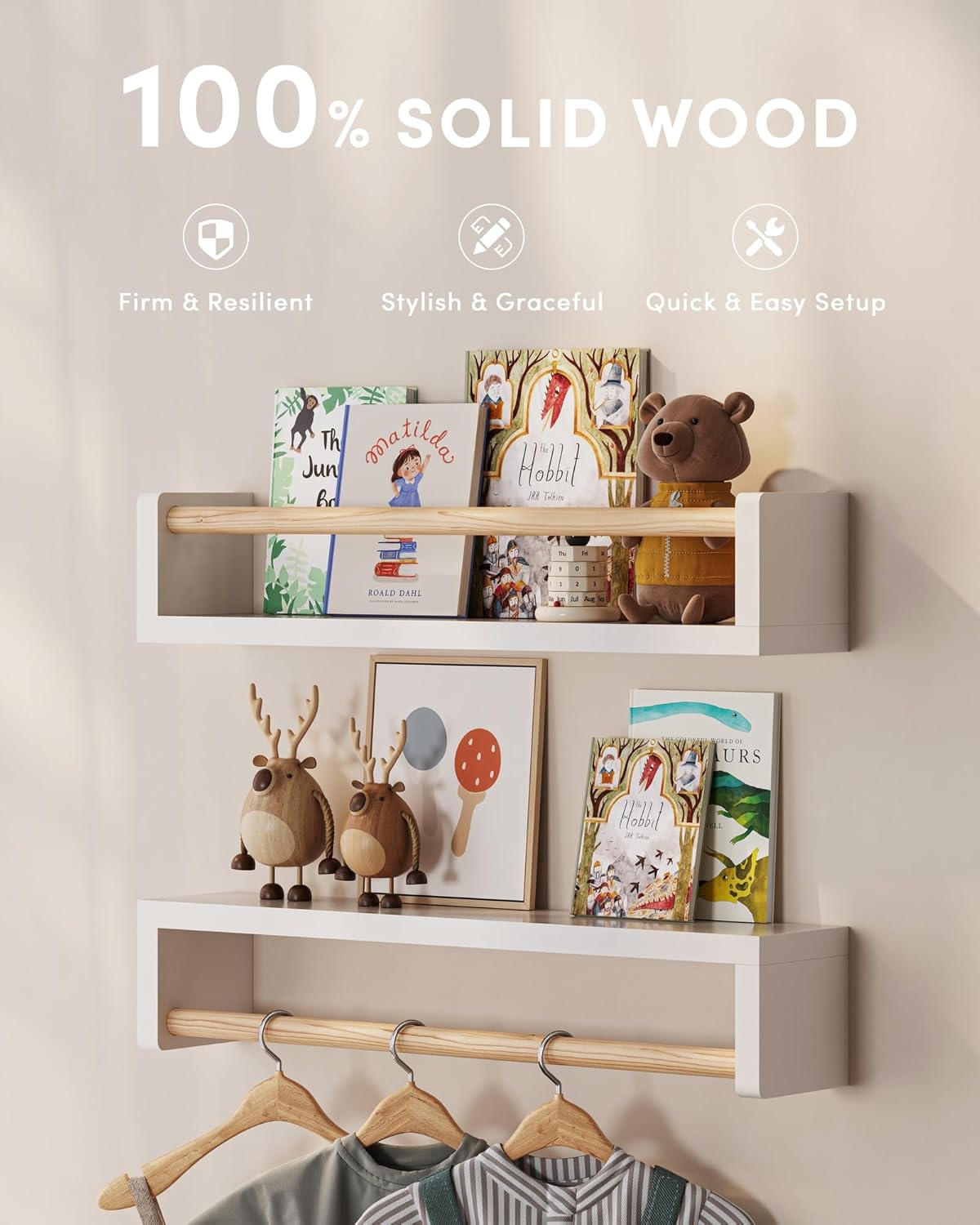 مجموعة من 3 رفوف كتب عائمة لغر - مراجعة Baby Nursery Books وسعره
