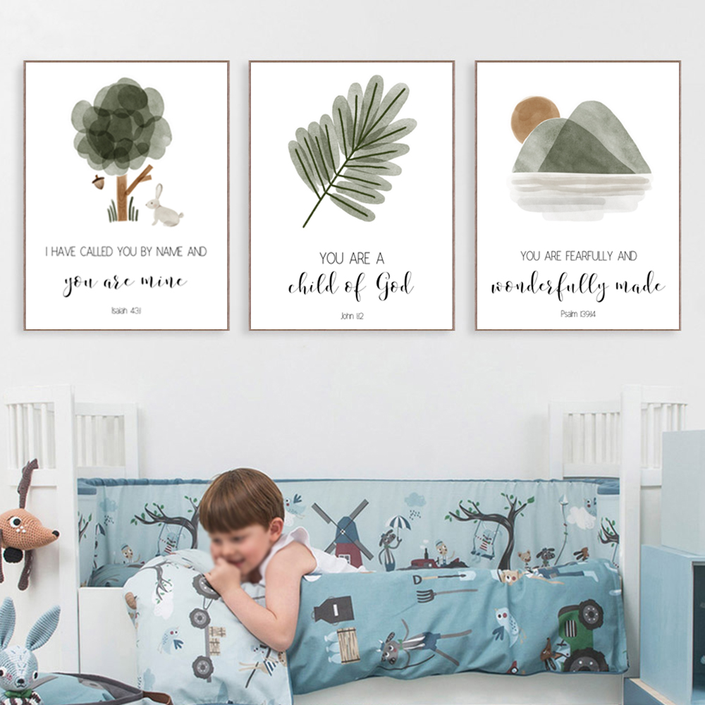 المسيحية الحضانة جدار الفن يطب - مراجعة Baby Boy Nursery Quotes وسعره